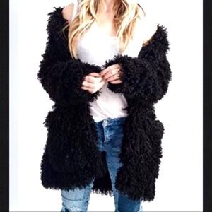 NWOT Smythe Mongolian Shaggy Faux Fur Coat Boho